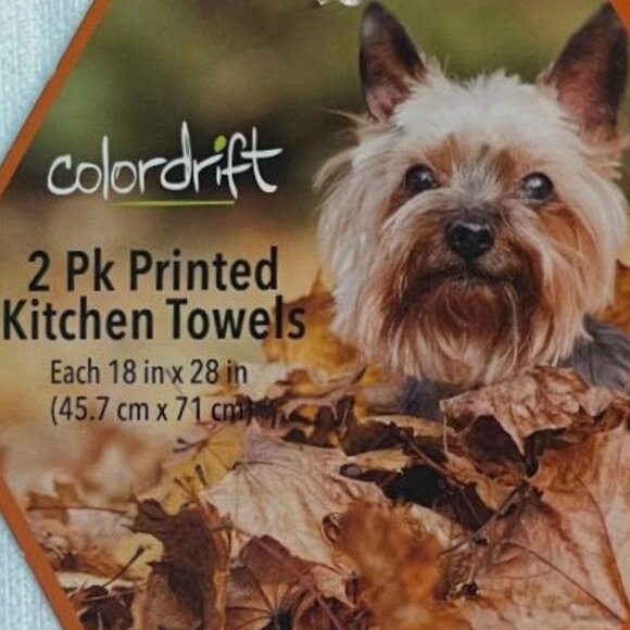 NWT 2 CAVALIER KING CHARLES CUTEST PUMPKIN IN THE PATCH KITCHEN TOWELS 18" X 28" - Picture 4 of 14